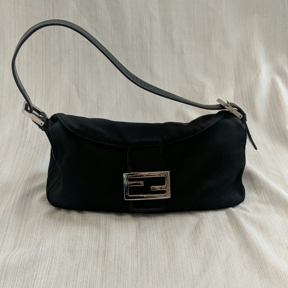Fendi - Black Nylon Baguette